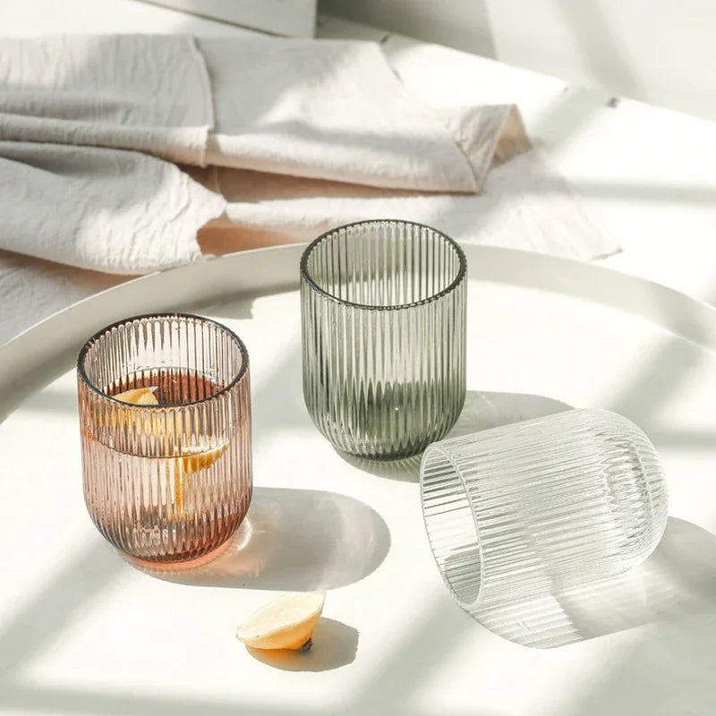 Elegant Striped Whiskey Glasses